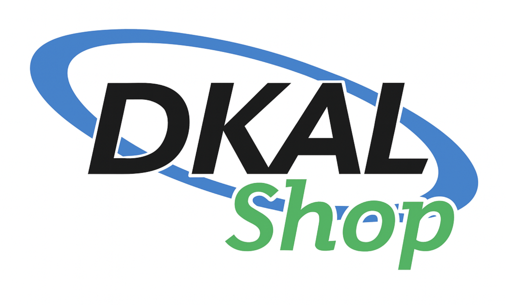 Logo Dkal Shop com borda azul